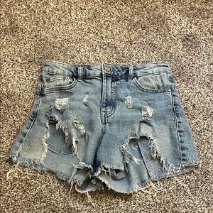 Kendall & Kylie Blue Distressed Jean Shorts